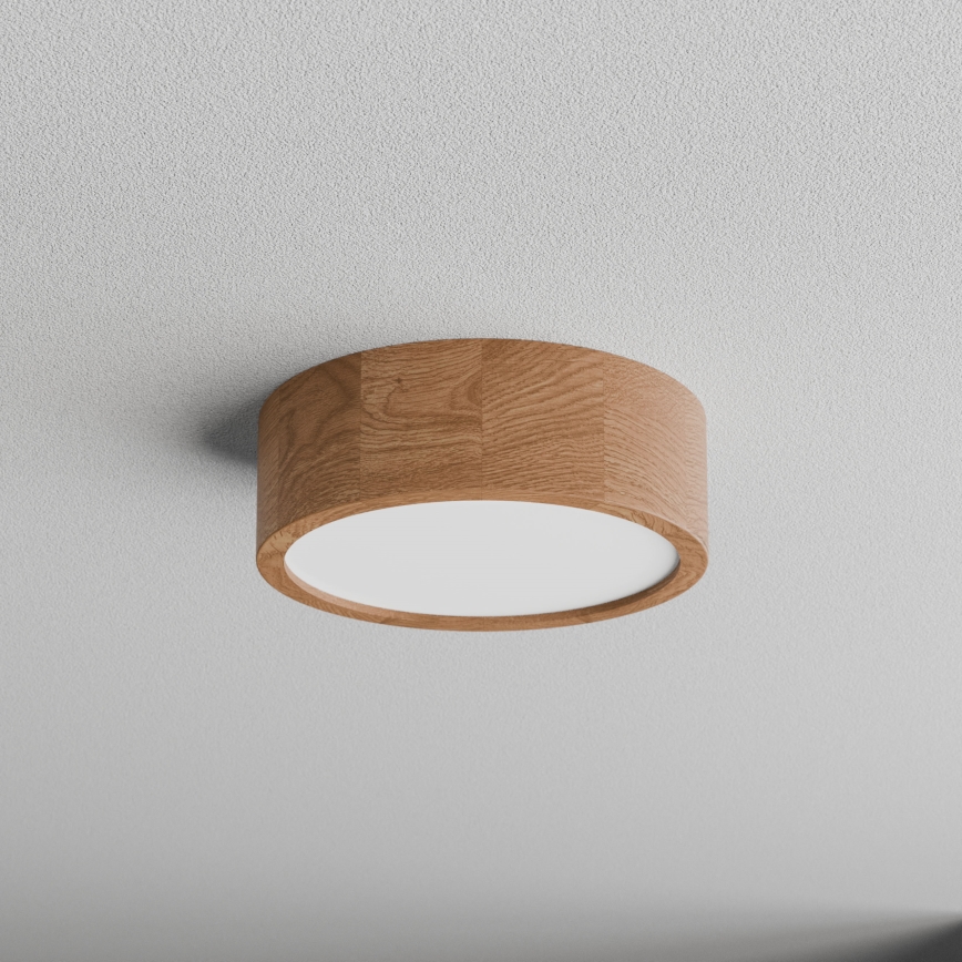 Plafondlamp met sensor CLEO 2xE27/24W/230V Ø 27,5 cm eiken