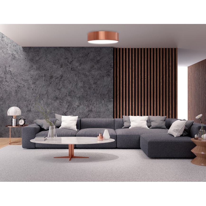 Plafondlamp met bewegings- en schemersensor CLEO 2xE27/24W/230V Ø 30 cm koperkleurig