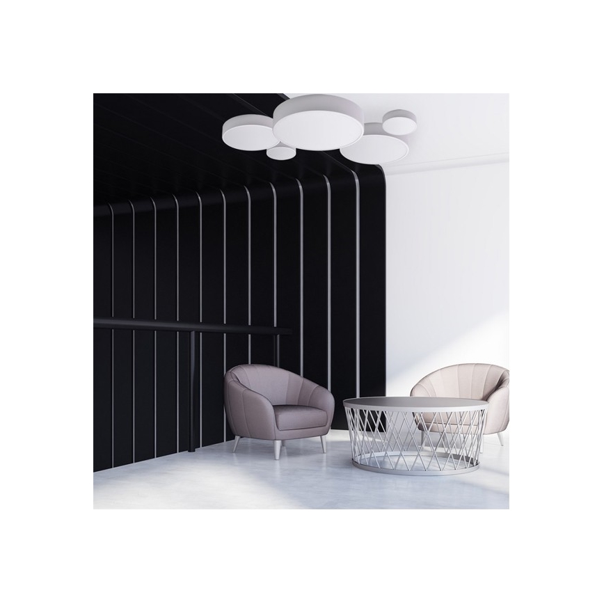 Plafondlamp met bewegings- en schemersensor CLEO 2xE27/24W/230V Ø 30 cm wit