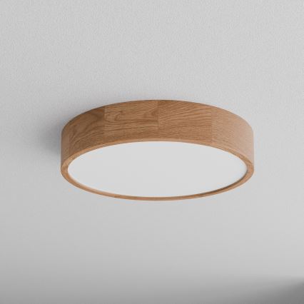 Plafondlamp met sensor CLEO 4xE27/24W/230V Ø 47,5 cm eiken