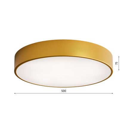 Plafondlamp met bewegings- en schemersensor CLEO 4xE27/24W/230V Ø 50 cm goudkleurig
