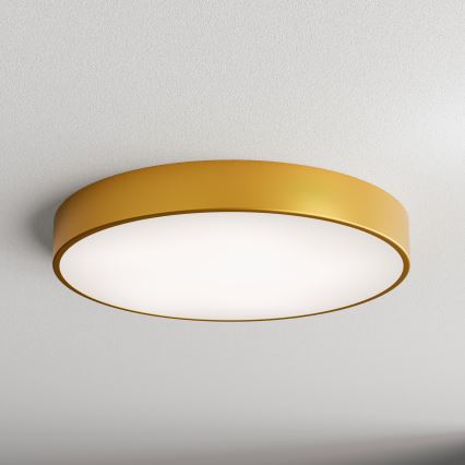 Plafondlamp met bewegings- en schemersensor CLEO 5xE27/24W/230V Ø 60 cm goudkleurig