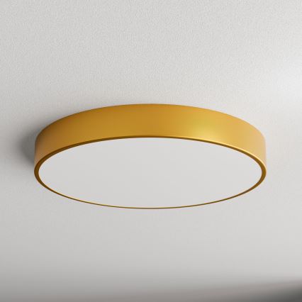 Plafondlamp met bewegings- en schemersensor CLEO 5xE27/24W/230V Ø 60 cm goudkleurig