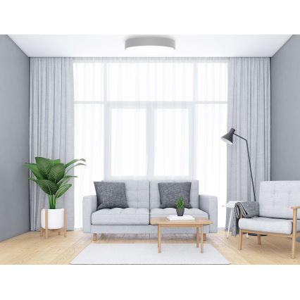 Plafondlamp met bewegings- en schemersensor CLEO 5xE27/24W/230V Ø 60 cm grijs