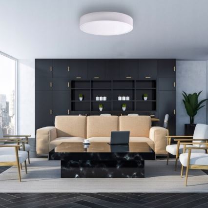 Plafondlamp CLEO met bewegings- en schemersensor, 5xE27/24W/230V, Ø 60 cm, wit