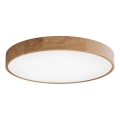 Plafondlamp met sensor CLEO 6xE27/24W/230V Ø 80 cm eiken