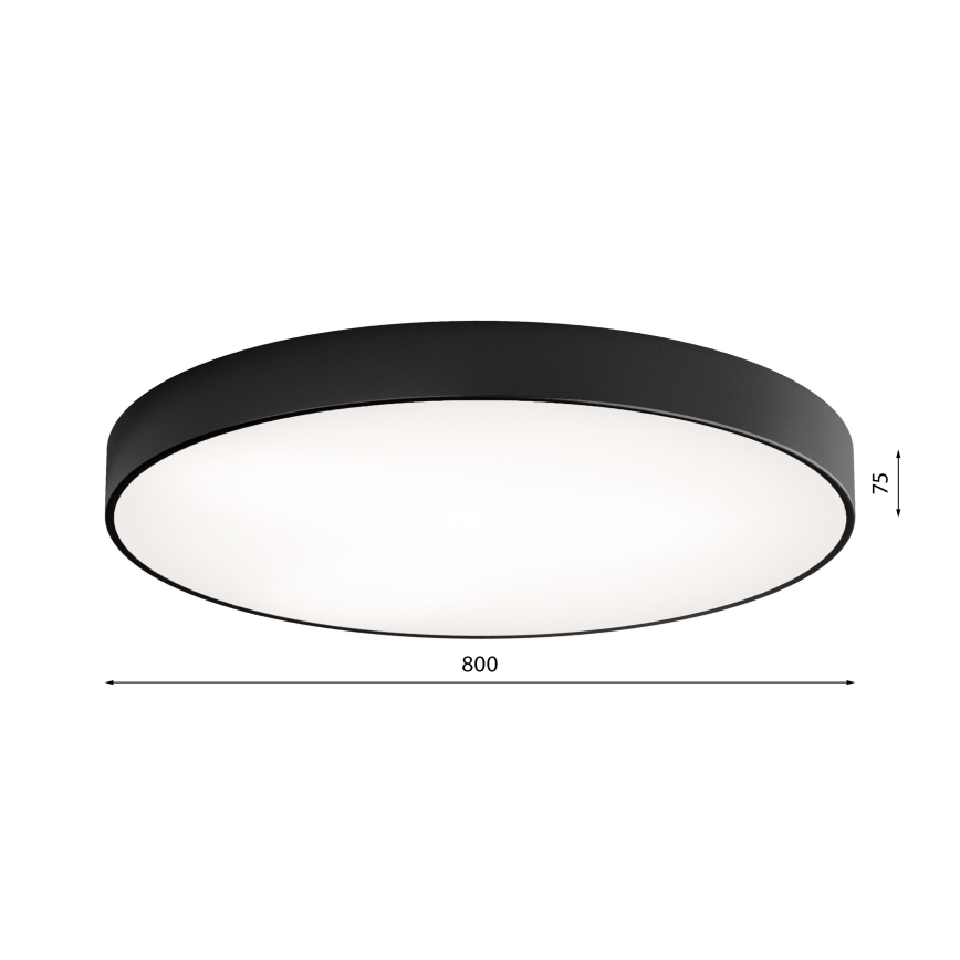 Plafondlamp met bewegings- en schemersensor CLEO 6xE27/24W/230V Ø 80 cm zwart
