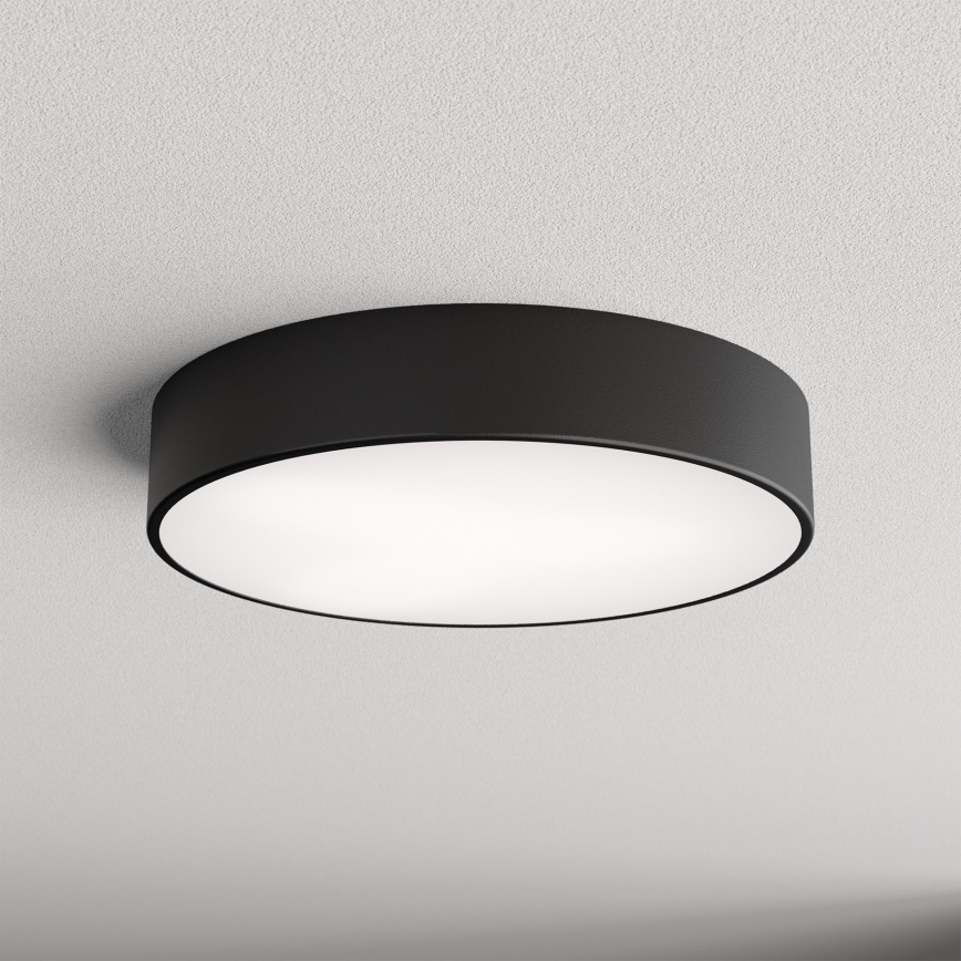Plafondlamp met Sensor voor Buiten CLEO 3xE27/24W/230V d. 40 cm zwart IP54