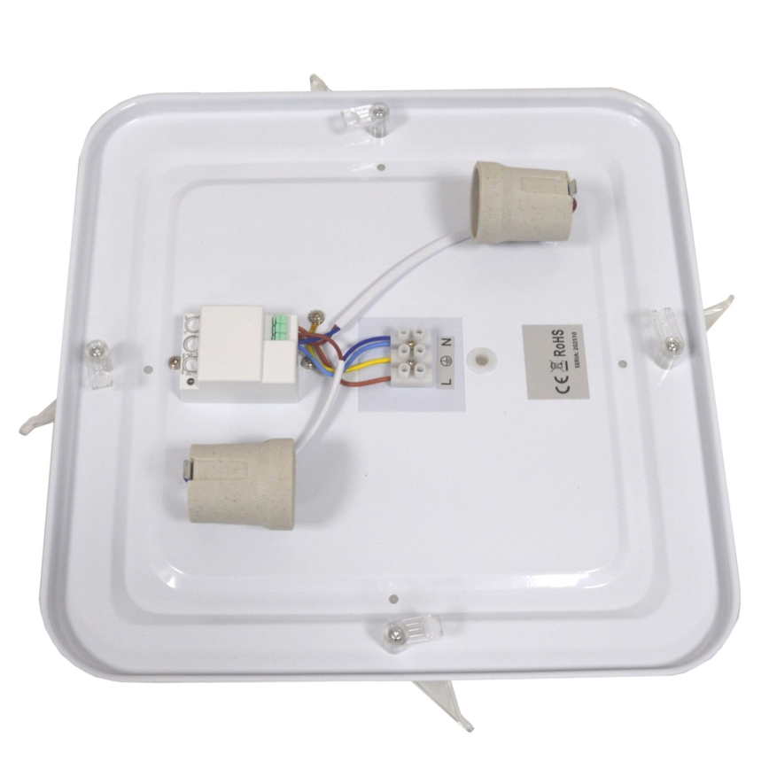 Plafondlamp met sensor WILTON 2xE27/60W/230V 33x33 cm zwart