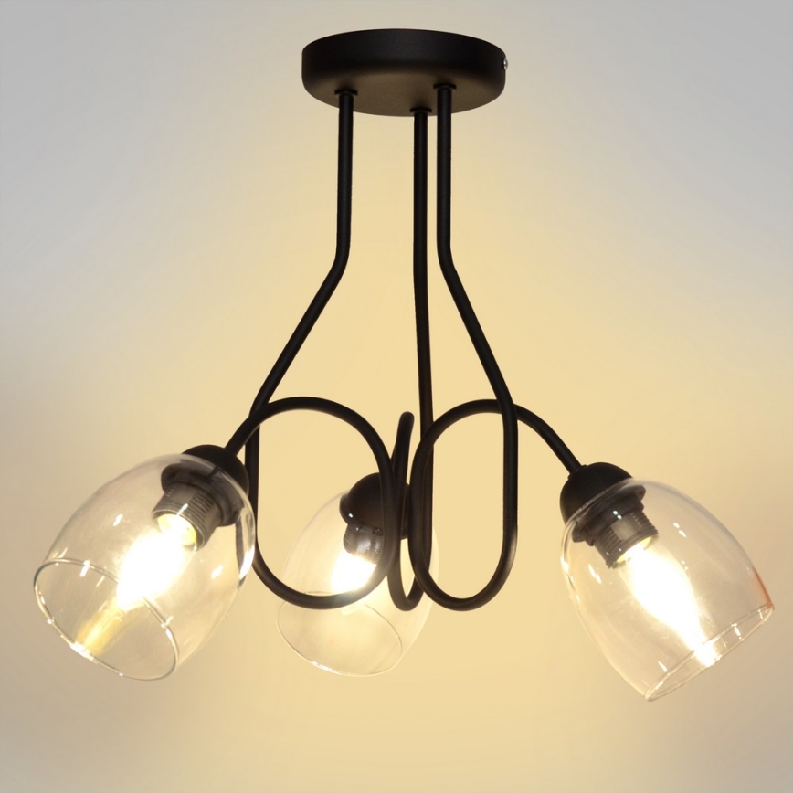 Plafondlamp met vaste hanger MARIETTA 3x E27 / 15W / 230V