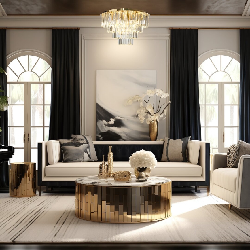 Plafondlamp MILANO 9xE14/40W/230V goud