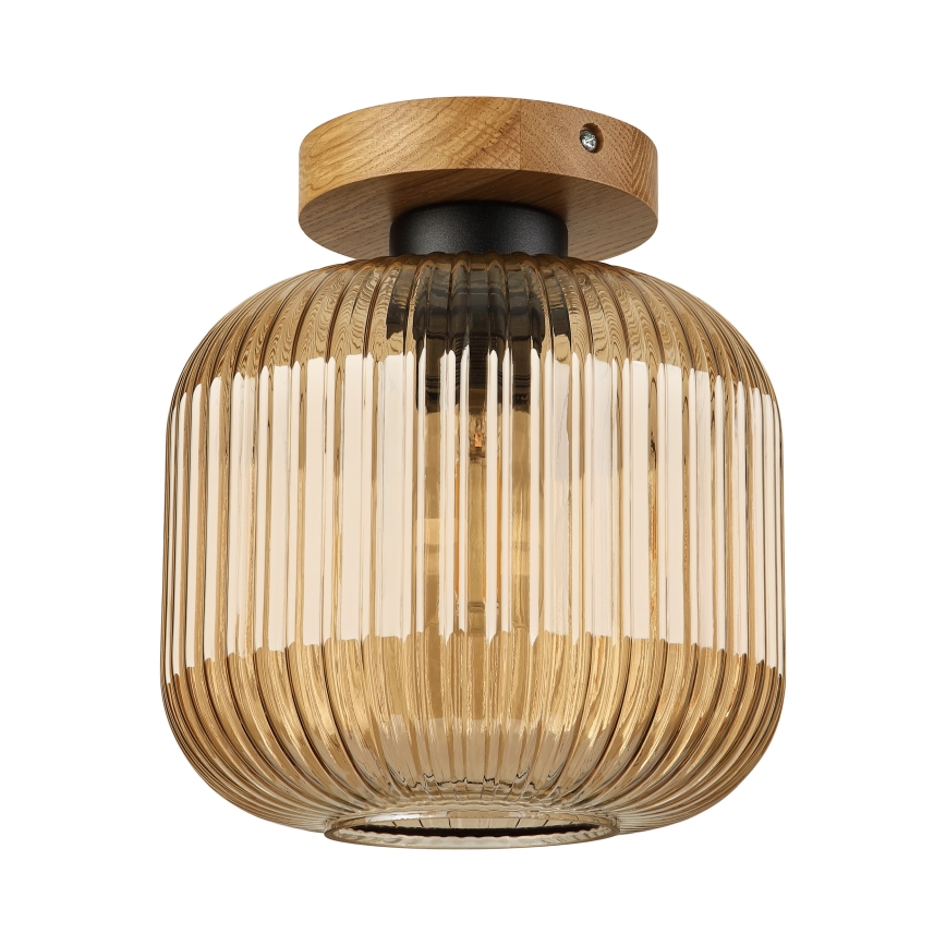Plafondlamp MILOU WOOD 1xE27/15W/230V eiken/rookbeige Ø 20 cm