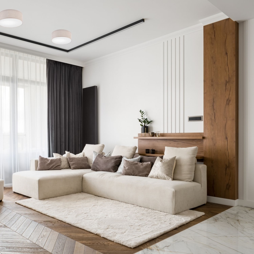 Plafondlamp MONTE 1xE27/60W/230V Ø 35 cm beige