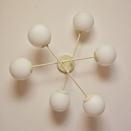 Plafondlamp MOON 6xE27/15W/230V crème