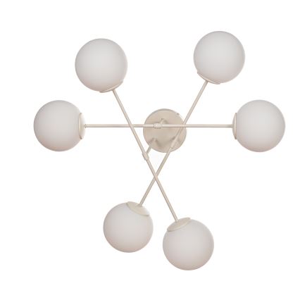 Plafondlamp MOON 6xE27/15W/230V crème