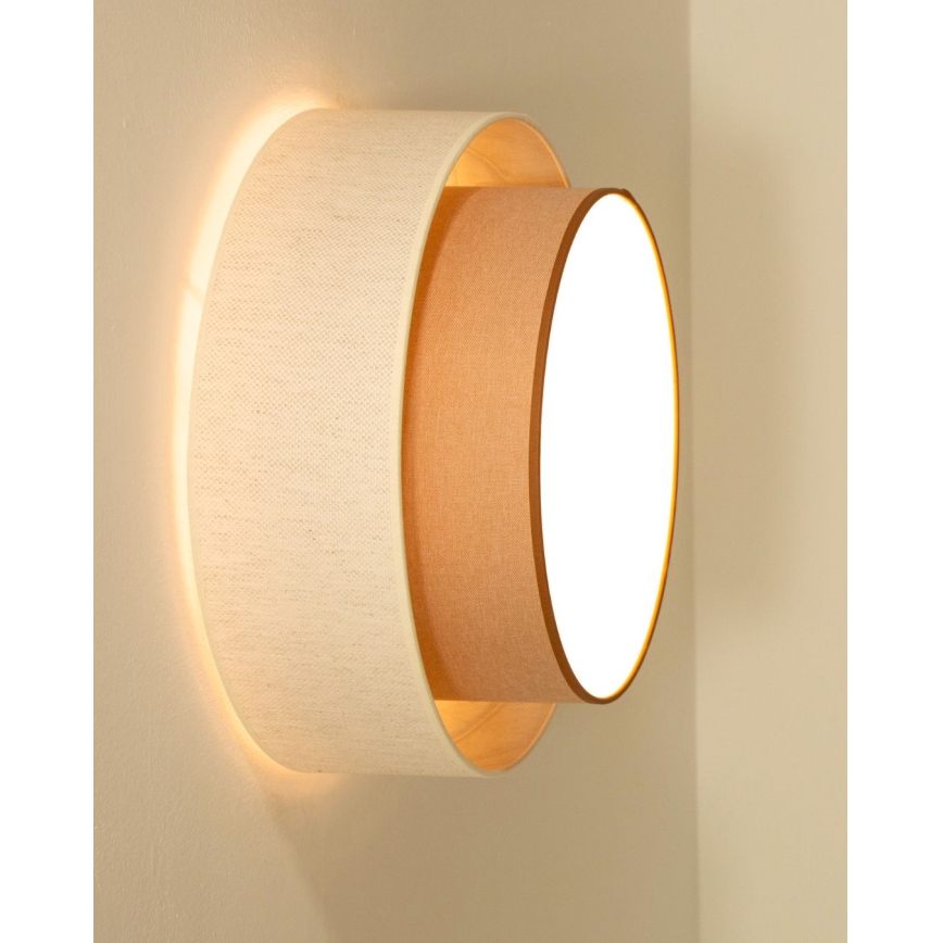 Plafondlamp NATIA 1xE27/60W/230V wit/bruin