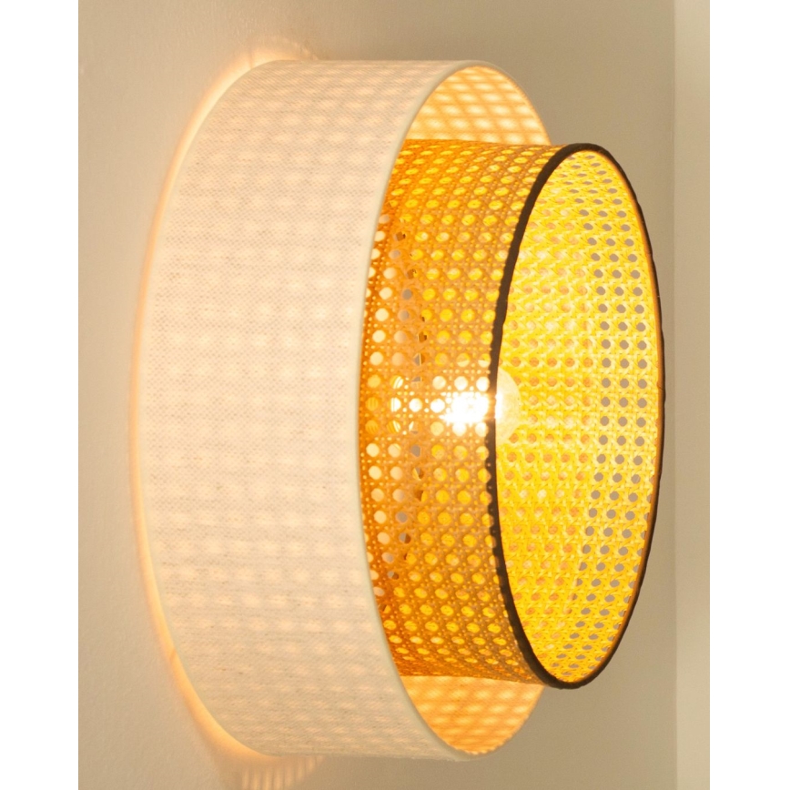 Plafondlamp NATIA 1xE27/60W/230V wit/bruin