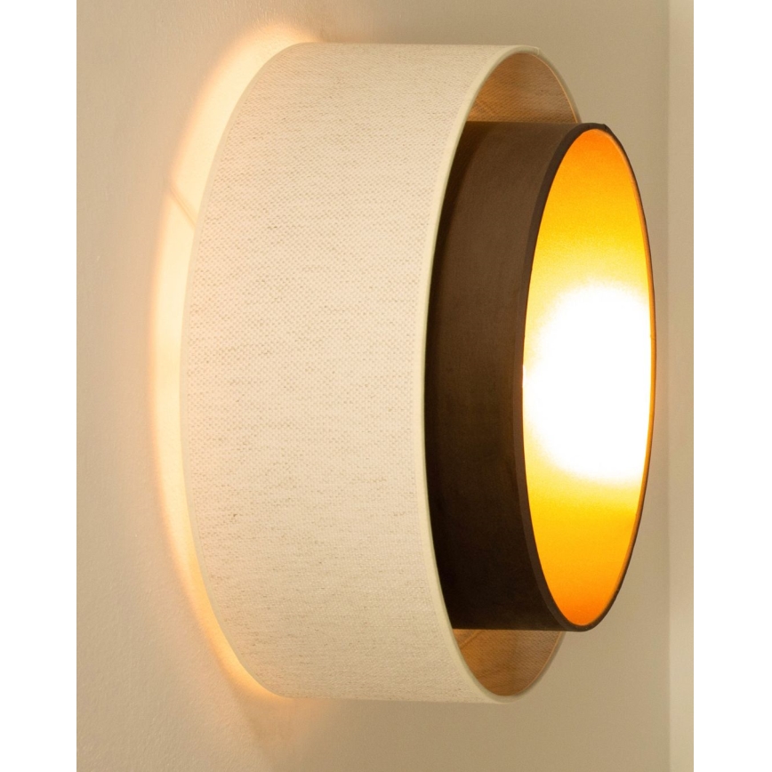 Plafondlamp NATIA 1xE27/60W/230V Ø 45 cm wit/bruin