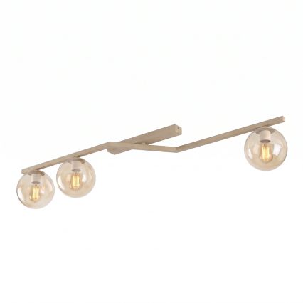 Plafondlamp NATON 3xE14/10W/230V beige/rookbeige