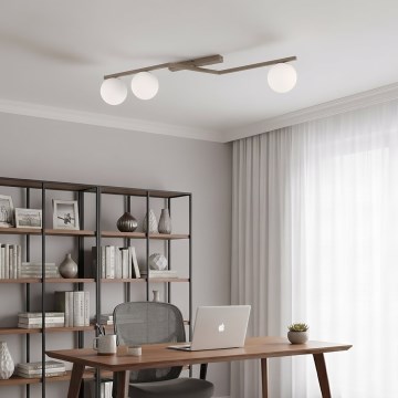 Plafondlamp NATON 3xE14/10W/230V beige/wit