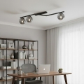 Plafondlamp NATON 3xE14/10W/230V zwart/gerookt glas