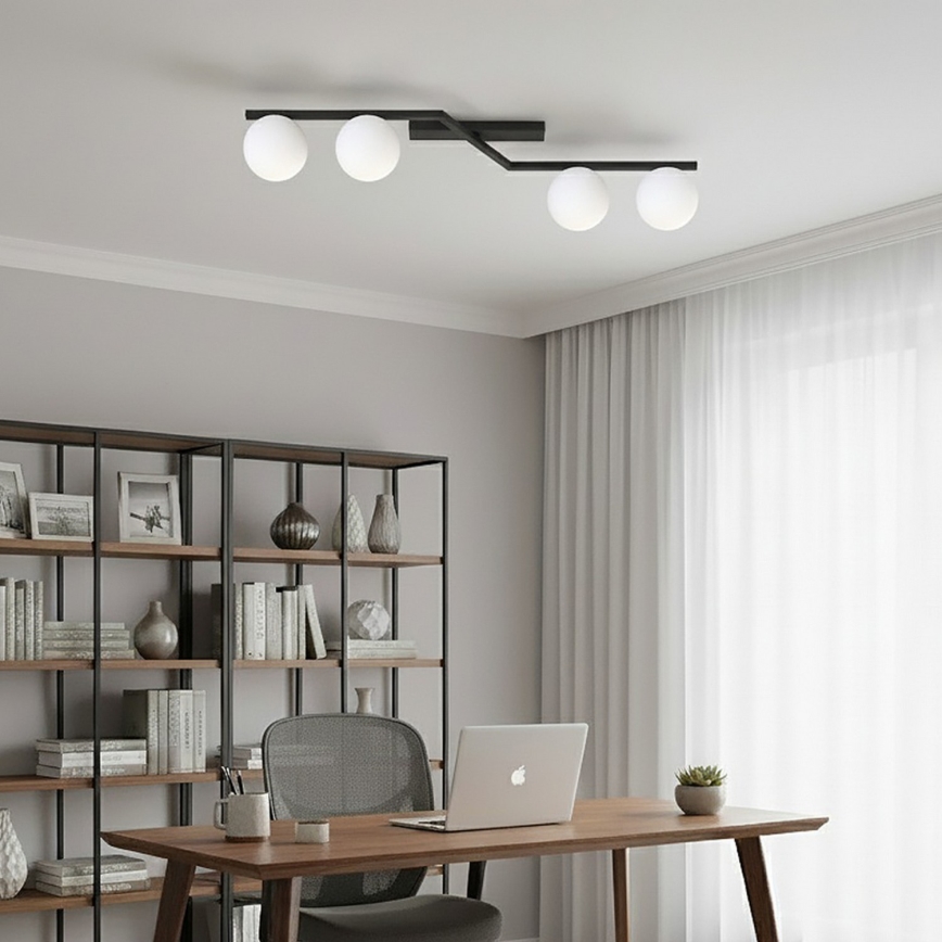 Plafondlamp NATON 4xE14/10W/230V zwart/wit