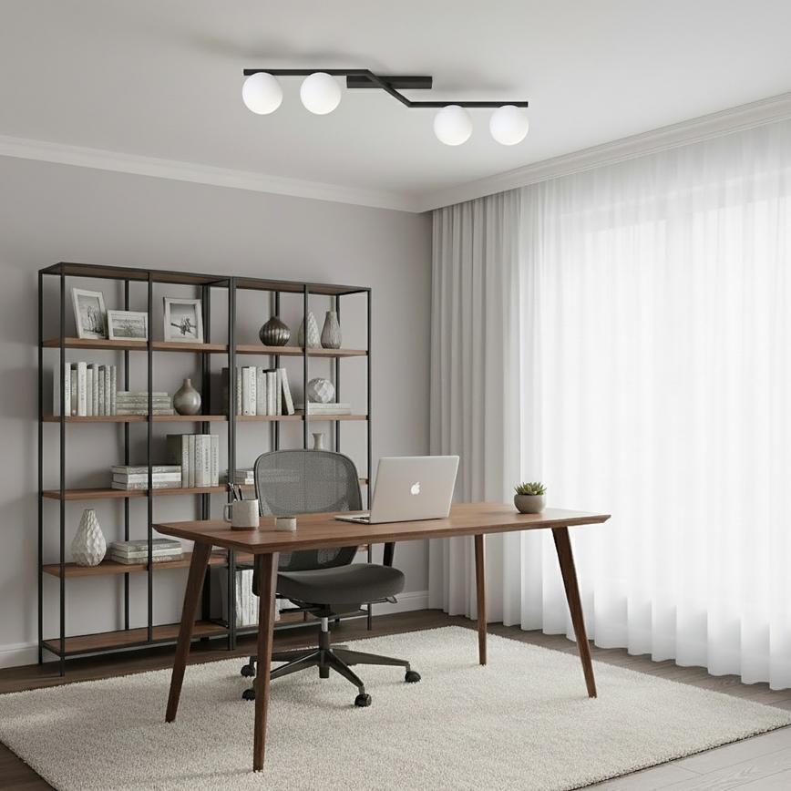 Plafondlamp NATON 4xE14/10W/230V zwart/wit