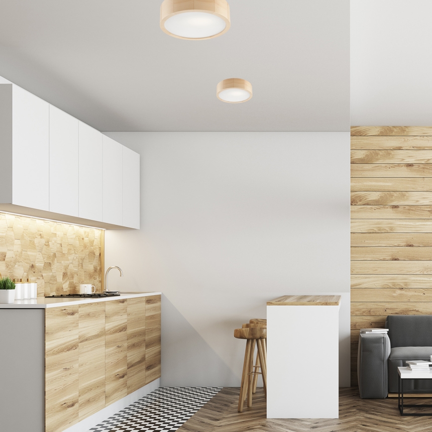 Plafondlamp NATURAL 1xE27/60W/230V Ø 27,5 cm grenen