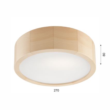 Plafondlamp NATURAL 1xE27/60W/230V Ø 27,5 cm grenen