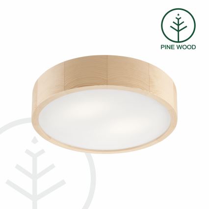 Plafondlamp NATURAL 2xE27/60W/230V ø 37 cm Dennenboom - FSC gecertificeerd