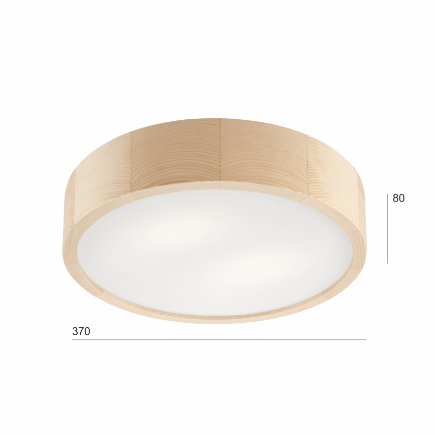 Plafondlamp NATURAL 2xE27/60W/230V ø 37 cm grenen