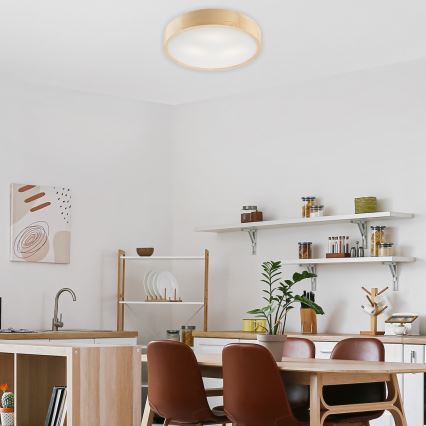 Plafondlamp NATURAL 3xE27/60W/230V Ø 47,5 cm grenen