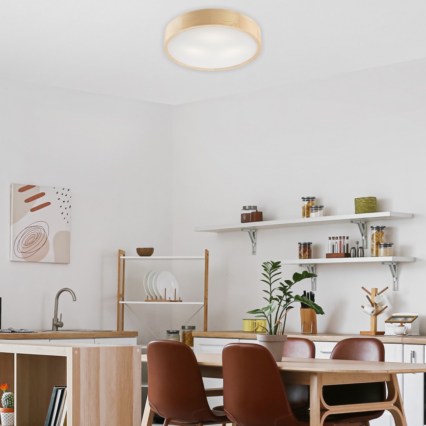 Plafondlamp NATURAL 3xE27/60W/230V Ø 47,5 cm grenen