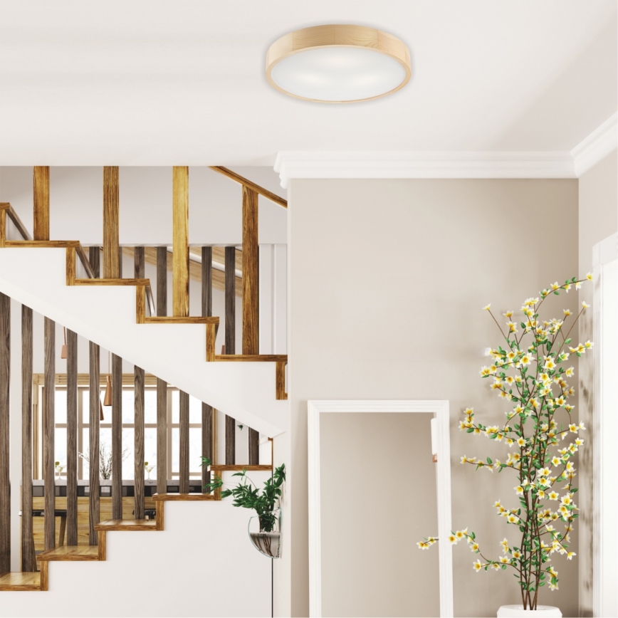 Plafondlamp NATURAL 3xE27/60W/230V Ø 47,5 cm grenen