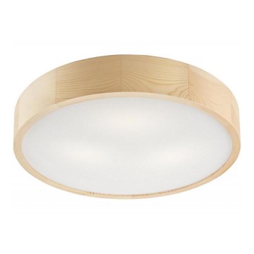 Plafondlamp NATURAL 3xE27/60W/230V Ø 47 cm dennenhout