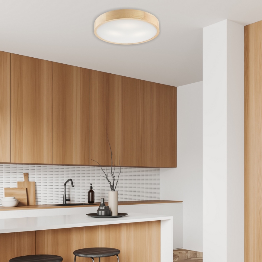 Plafondlamp NATURAL 3xE27/60W/230V ø 47 cm grenen