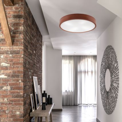 Plafondlamp NATURAL 4xE27/60W/230V ø 57,5 cm grenen/bruin