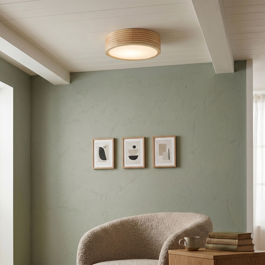 Plafondlamp NATURAL MODERN 1xE27/15W/230V, Ø 27,5 cm, dennenhout