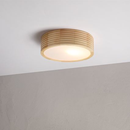 Plafondlamp NATURAL MODERN 1xE27/15W/230V, Ø 27,5 cm, dennenhout