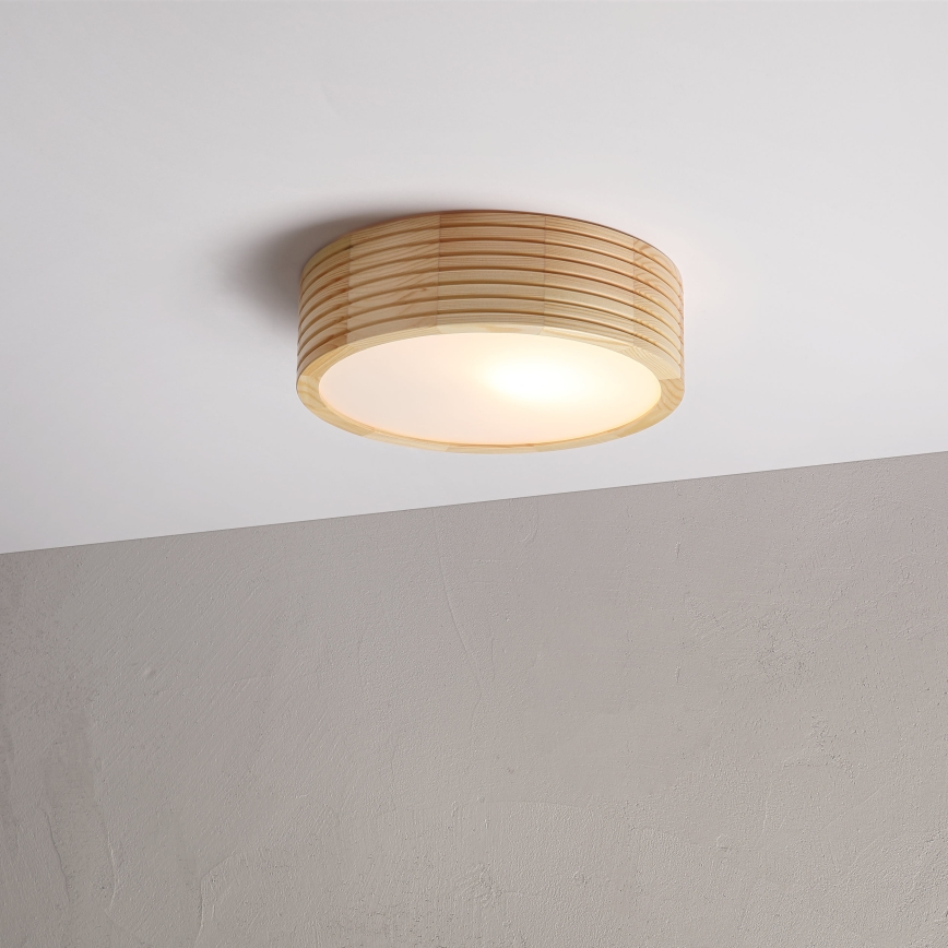 Plafondlamp NATURAL MODERN 1xE27/15W/230V, Ø 27,5 cm, dennenhout