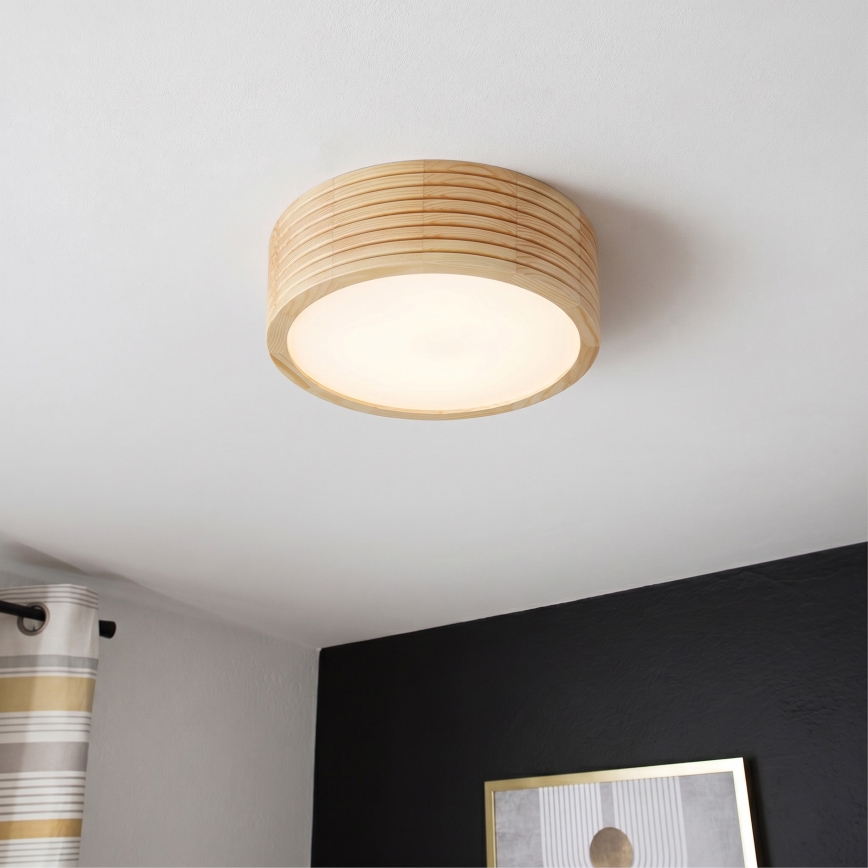 Plafondlamp NATURAL MODERN 1xE27/15W/230V, Ø 27,5 cm, dennenhout