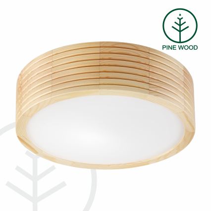 Plafondlamp NATURAL MODERN 1xE27/15W/230V, Ø 27,5 cm, dennenhout