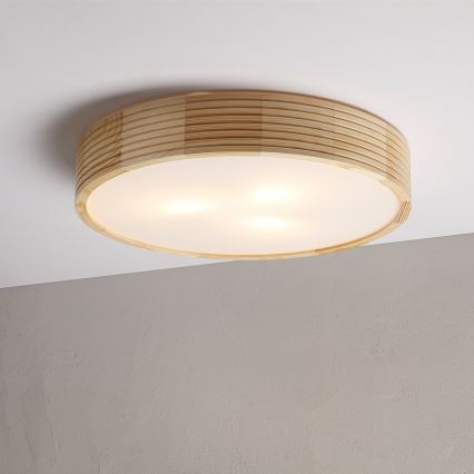 Plafondlamp NATURAL MODERN 3xE27/15W/230V Ø 47,5 cm grenen