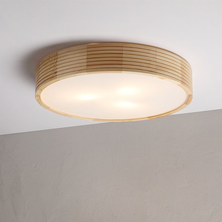 Plafondlamp NATURAL MODERN 3xE27/15W/230V Ø 47,5 cm grenen