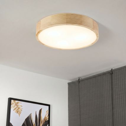 Plafondlamp NATURAL MODERN 3xE27/15W/230V Ø 47,5 cm grenen