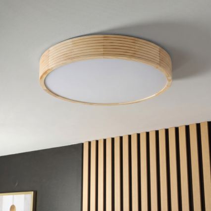 Plafondlamp NATURAL MODERN 3xE27/15W/230V Ø 47,5 cm grenen