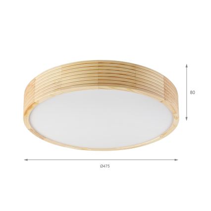 Plafondlamp NATURAL MODERN 3xE27/15W/230V Ø 47,5 cm grenen