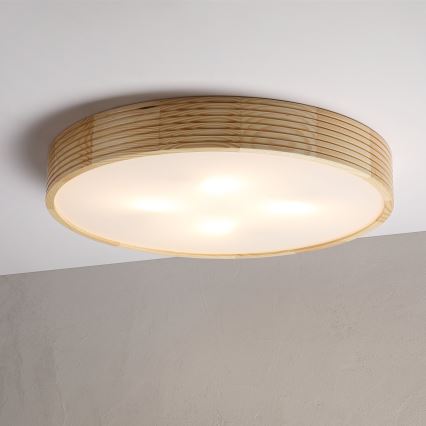 Plafondlamp NATURAL MODERN 4xE27/15W/230V Ø 58 cm grenen