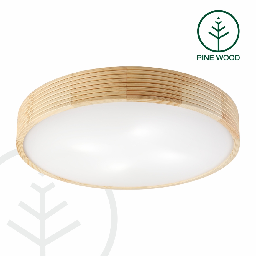 Plafondlamp NATURAL MODERN 4xE27/15W/230V Ø 58 cm grenen