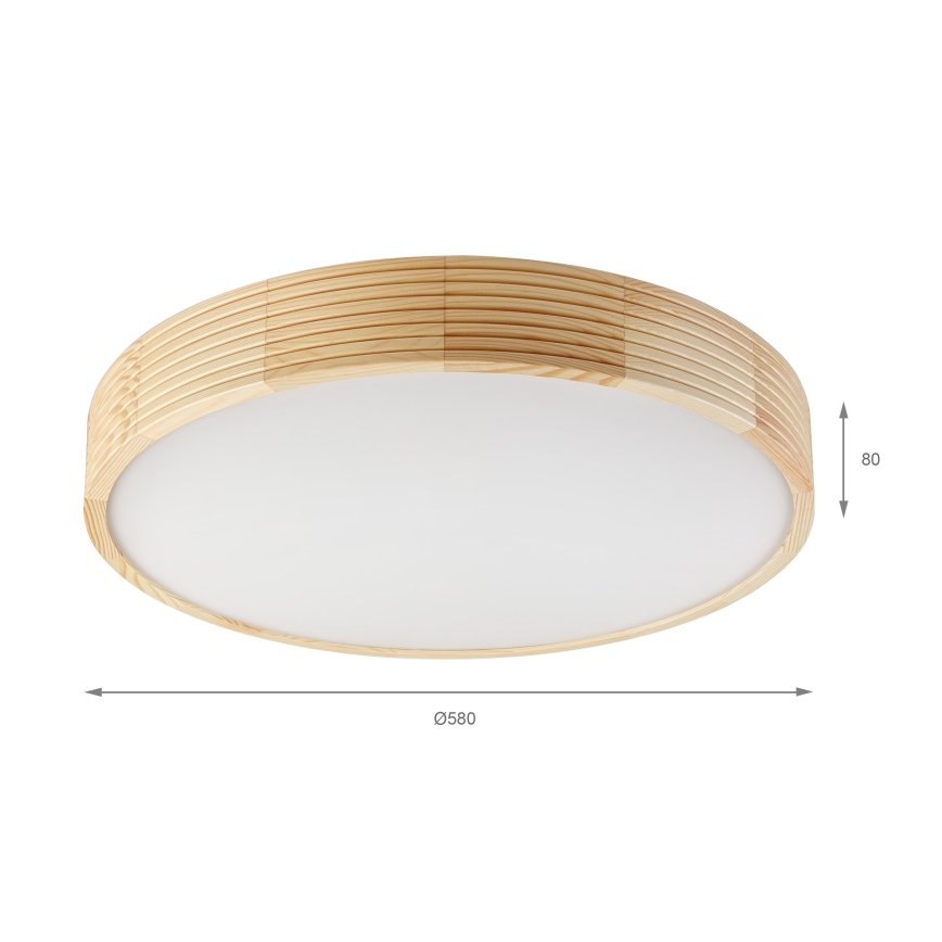 Plafondlamp NATURAL MODERN 4xE27/15W/230V Ø 58 cm grenen